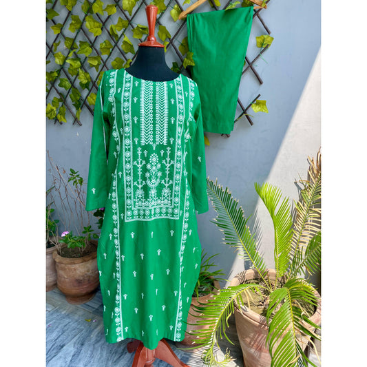Green Embroidered