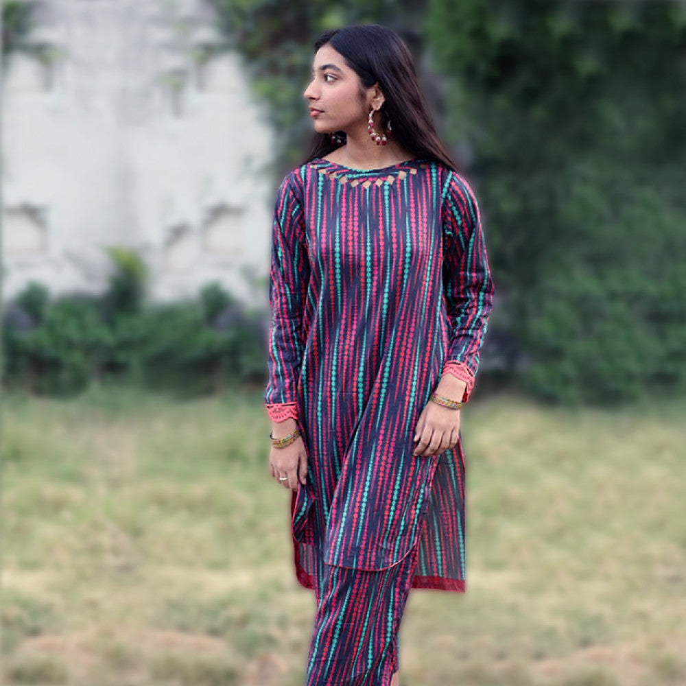 Multi Chunri Print- 2 Piece Lawn Suit
