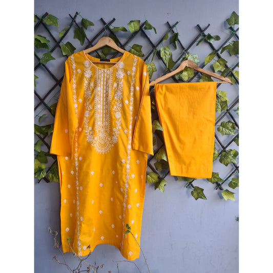 Mustard Embroidered
