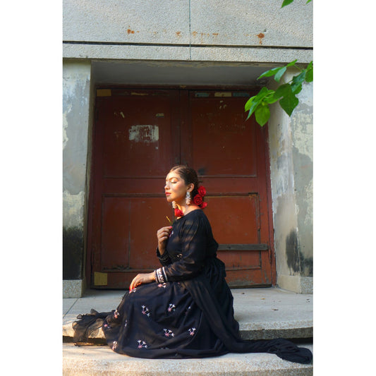 Siyah-Printed 2 Piece Set